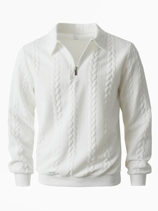 Men's Fall Winter Outfits Knitted Polo Neck Long Sleeve Sweatshirt for Daliy Wear