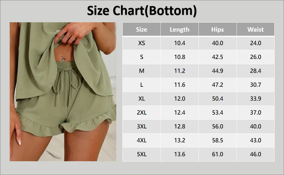 Womens Soft Tank Top and Shorts Sleepwear Set