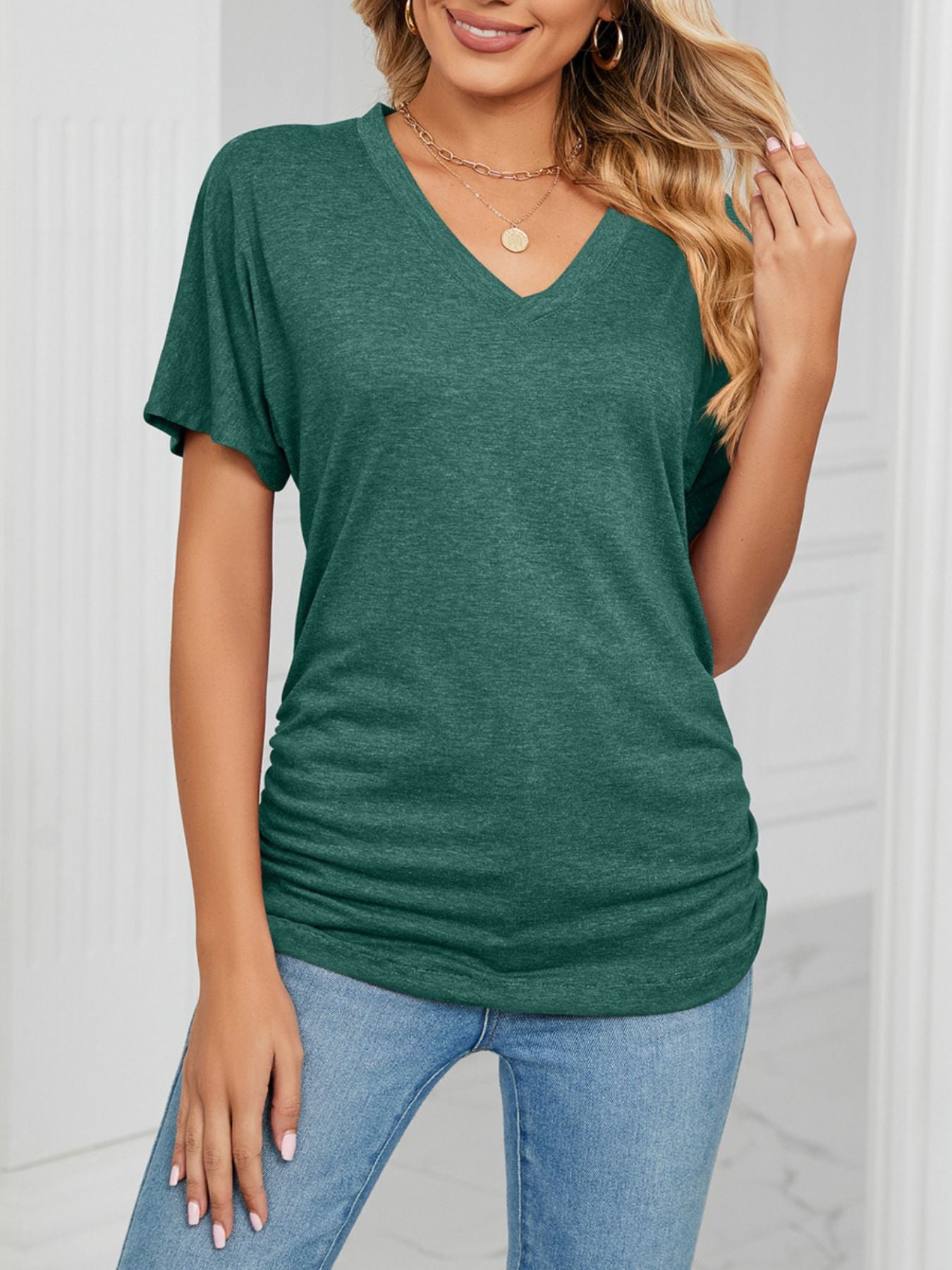 Casual V-Neck Short Sleeve T-Shirt