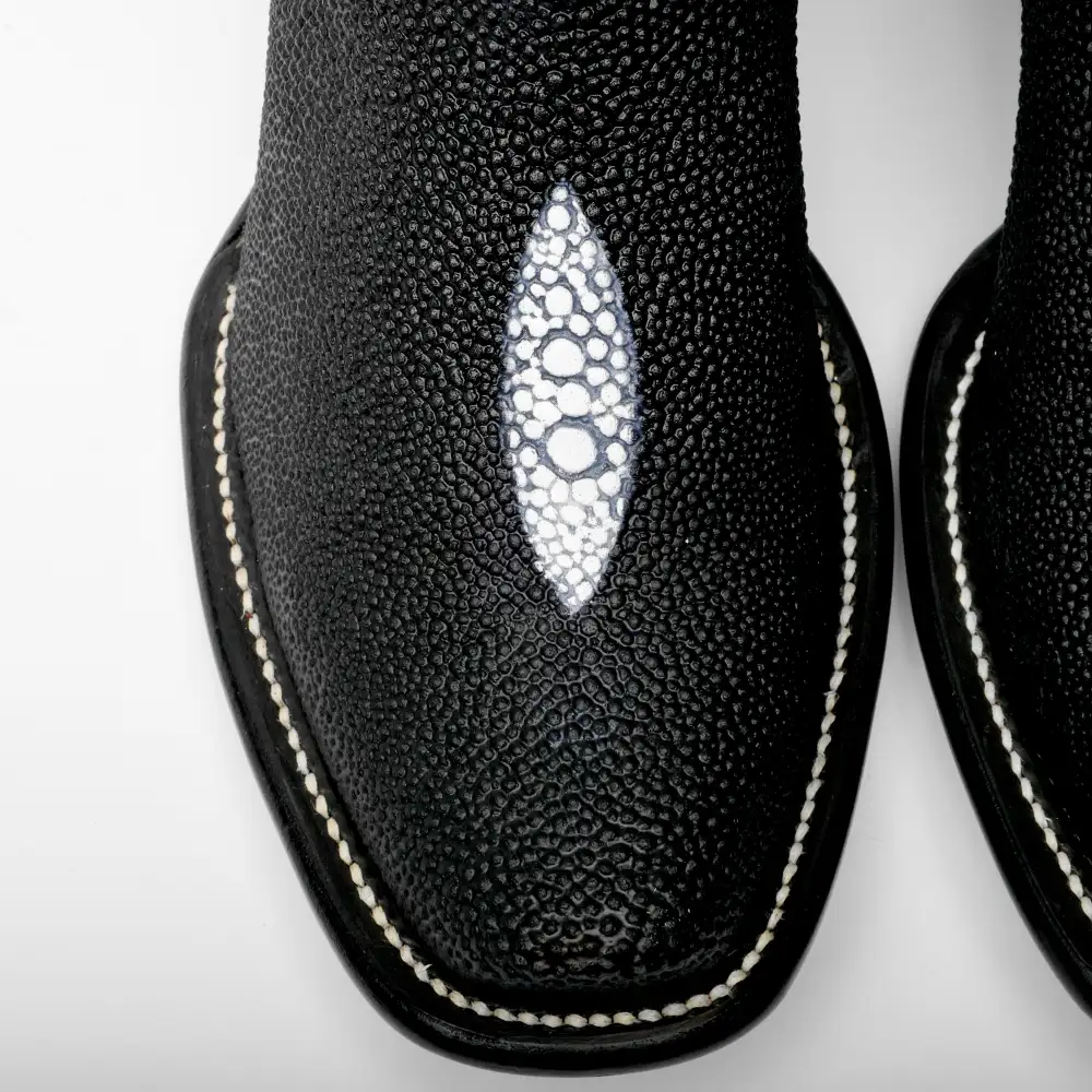 Black Stingray Leather Boots - Cutter Toe