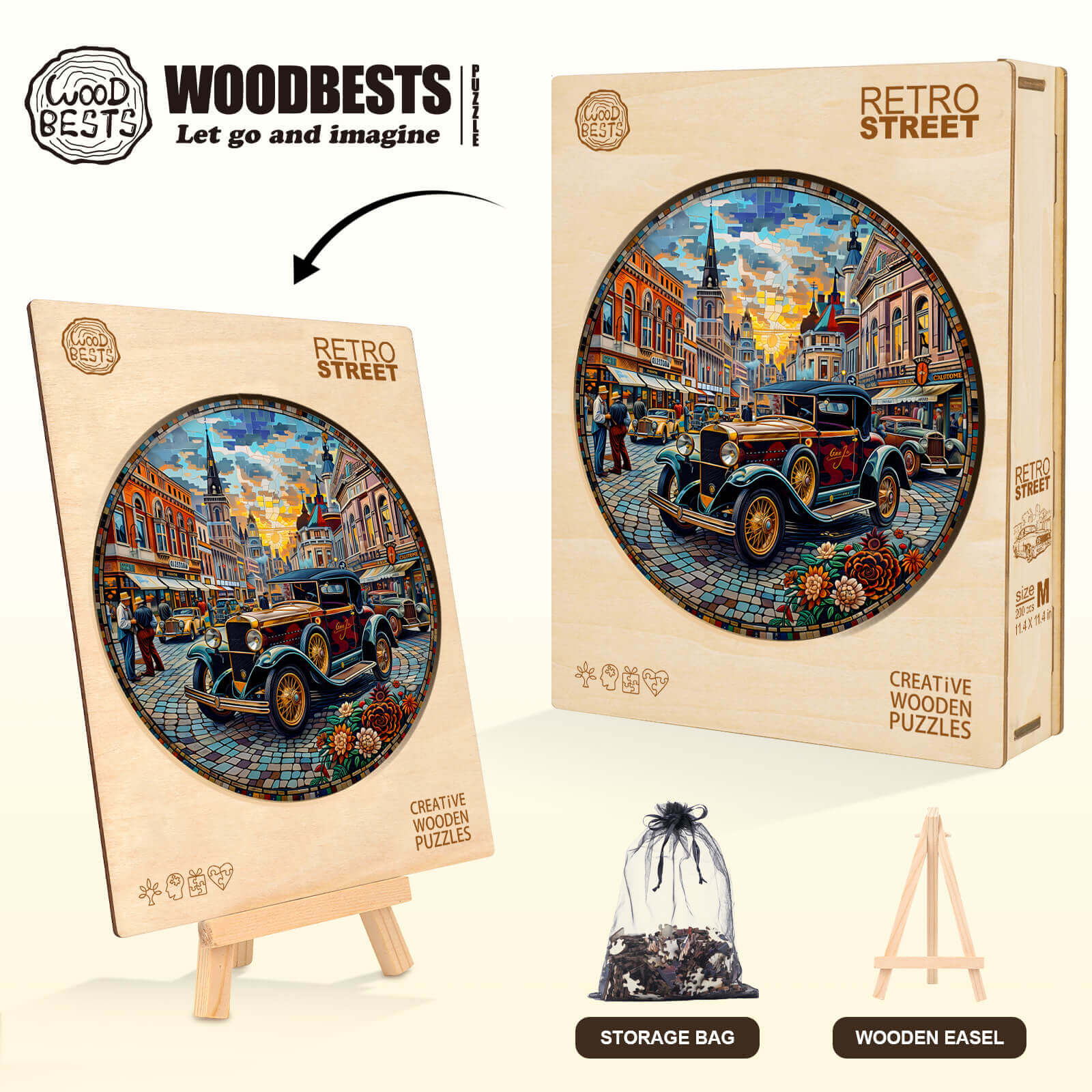 Retro Street Wooden Jigsaw Puzzle