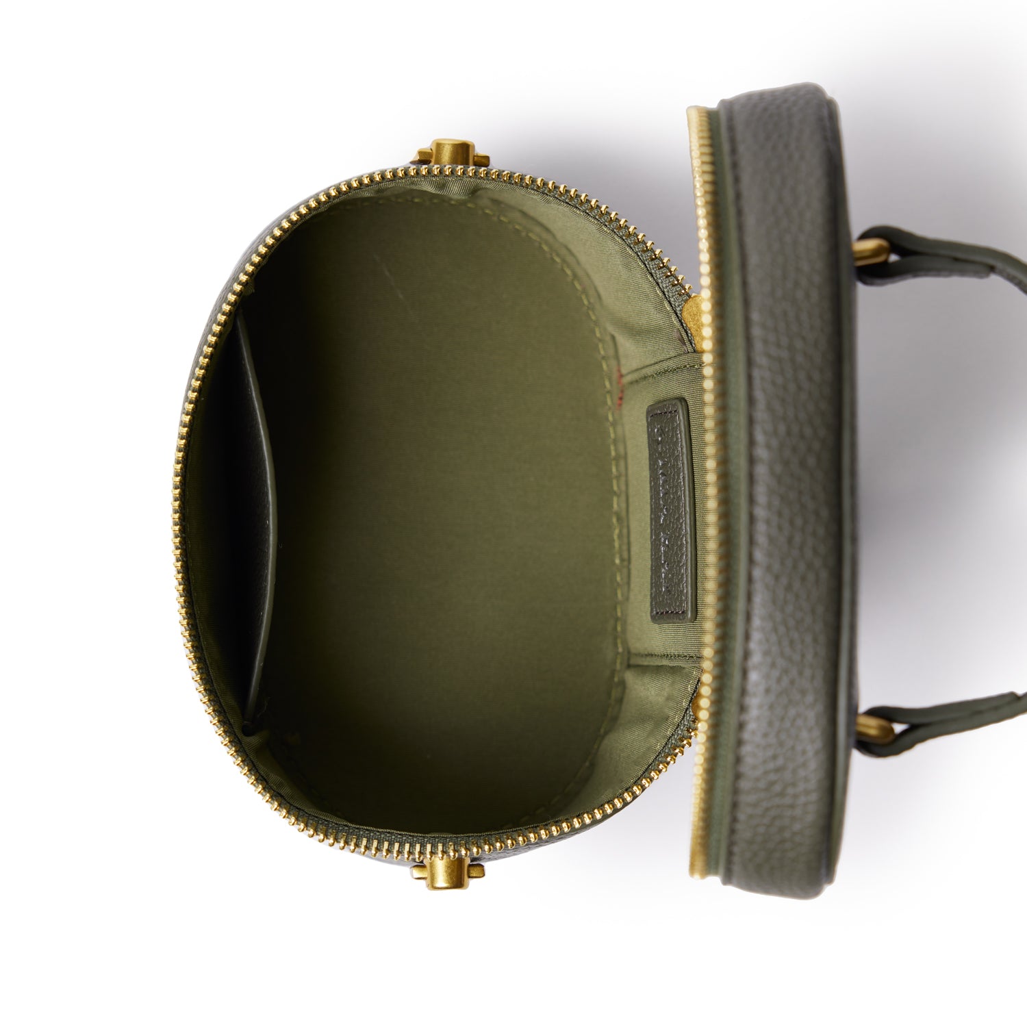 MINI PEBBLE VANITY BAG - OLIVE GREEN