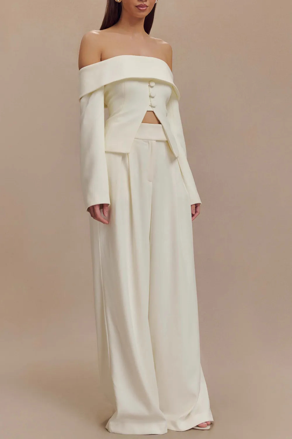 Slight Stretch Off Shoulder Jacket