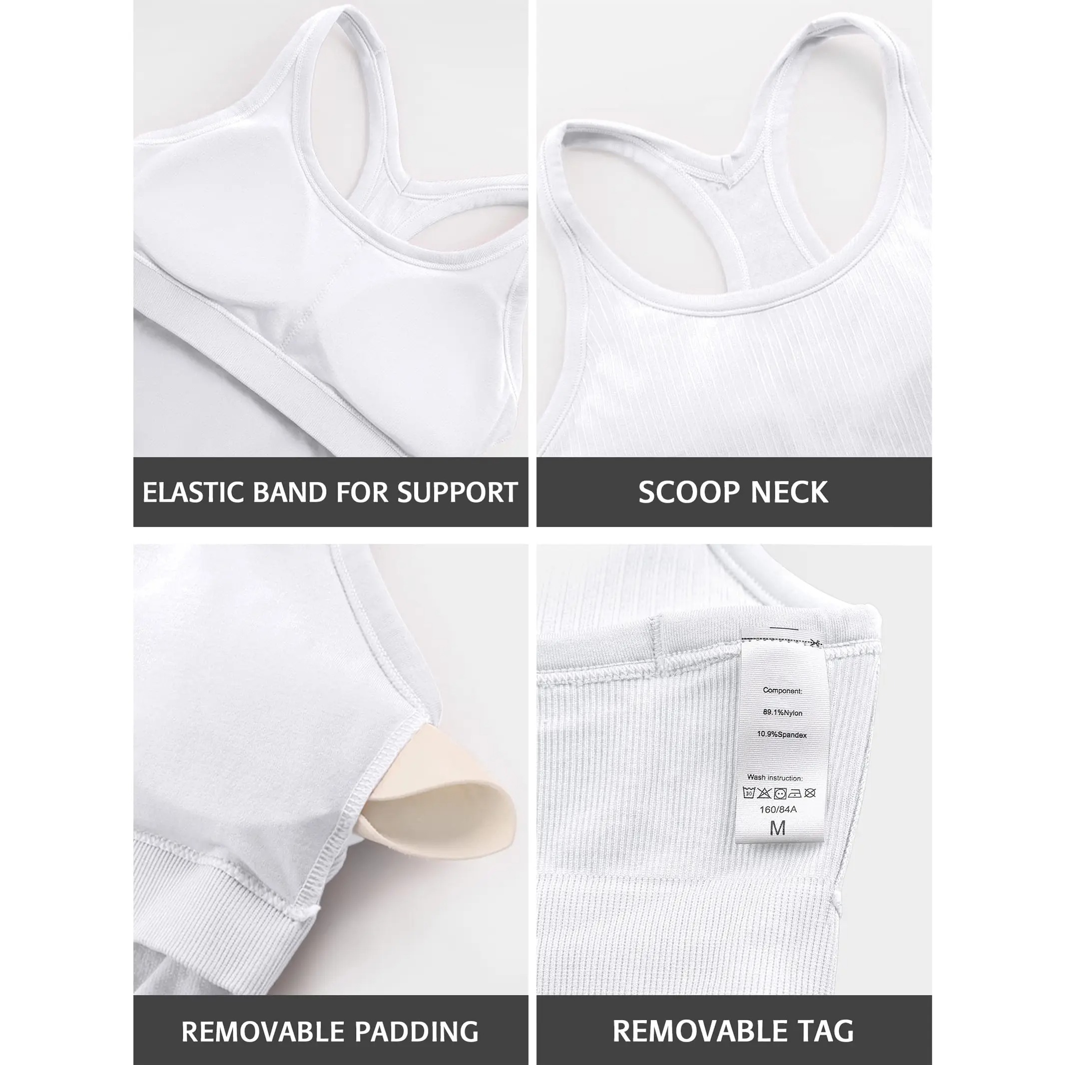 ✨✨ Women’s Ribbed Racerback Workout Tank with Built-In Bra