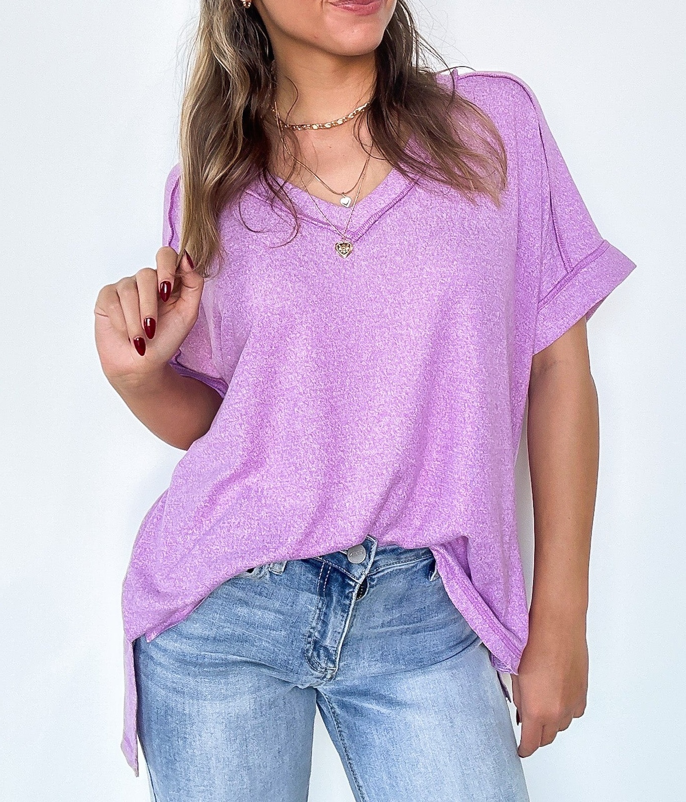 Sunday Morning V-Neck Hacci Knit Tee