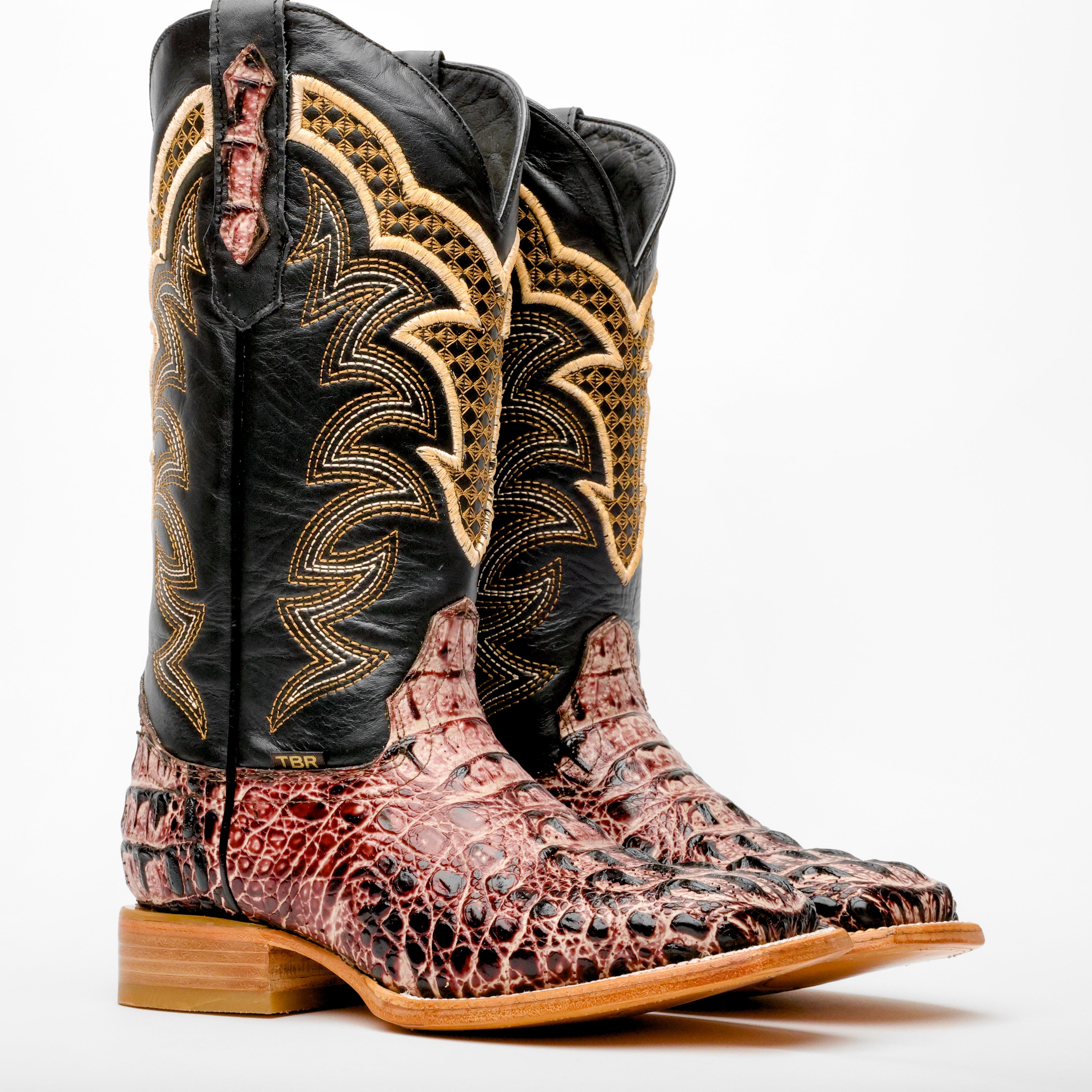 Orix Caiman Neck Leather Boots - Square Toe