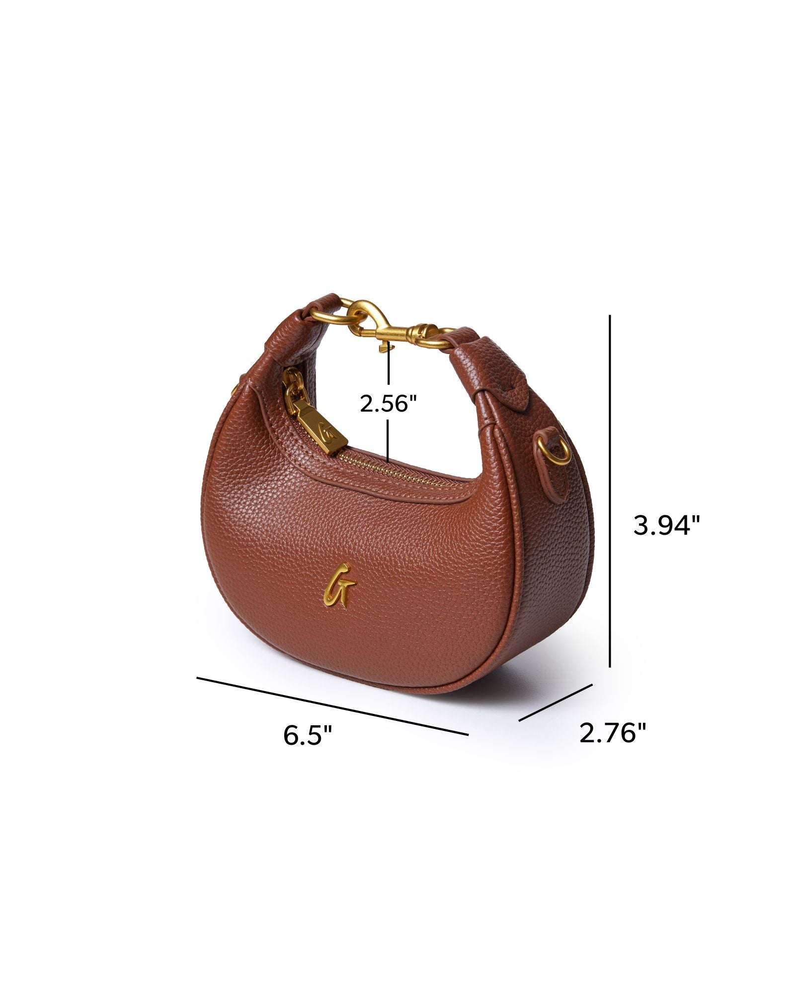 NANO PEBBLE HOBO BAG - BROWN