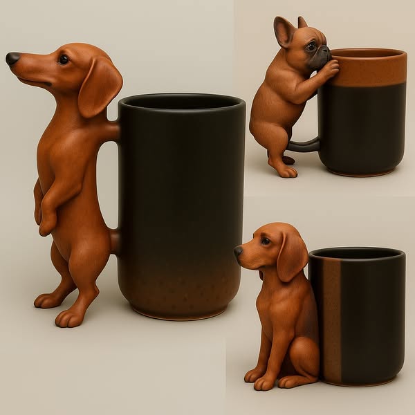 Handmade Dachshund Mug Bark&Brew