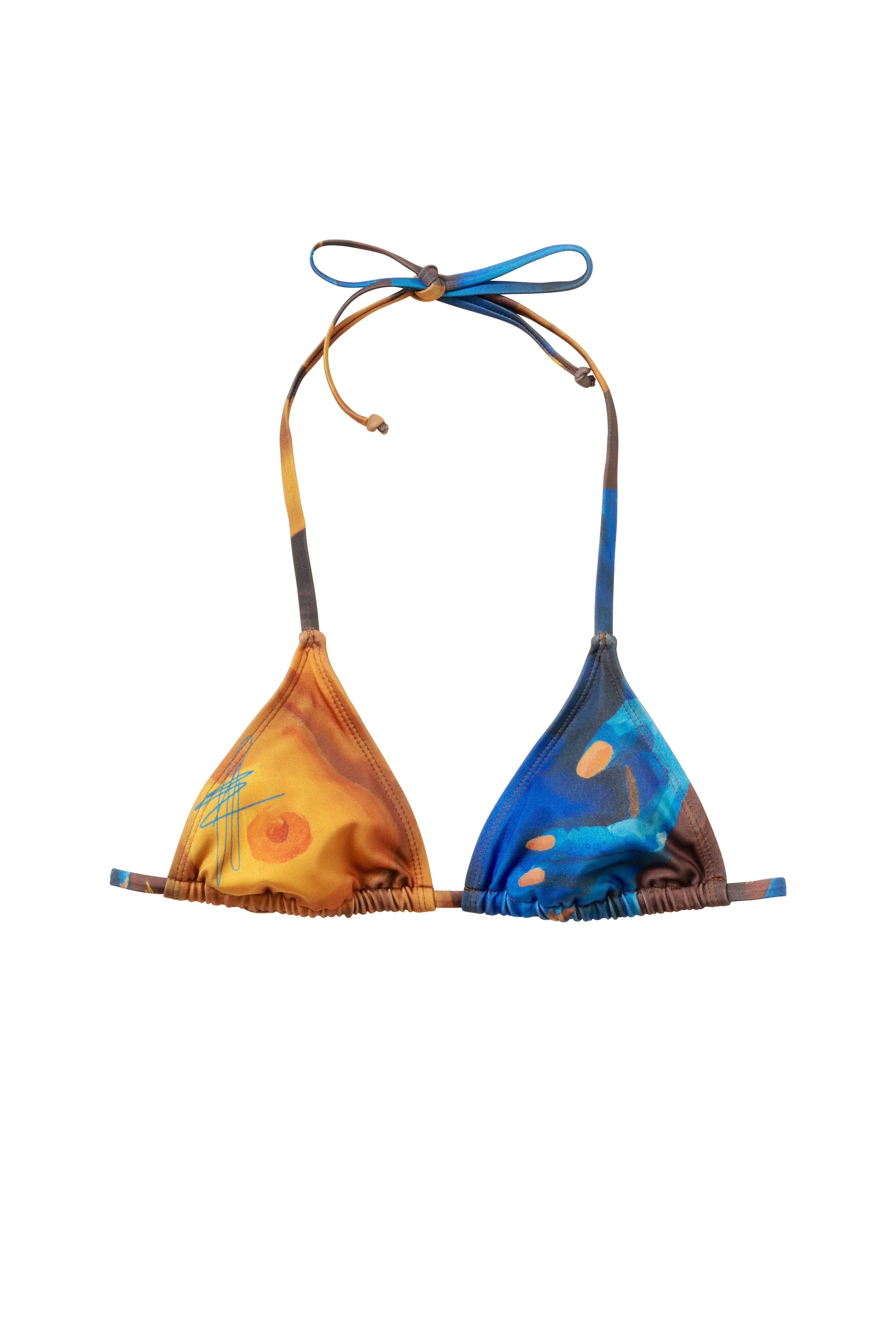 APHRODITE BIKINI TOP (BLUE/GOLD)