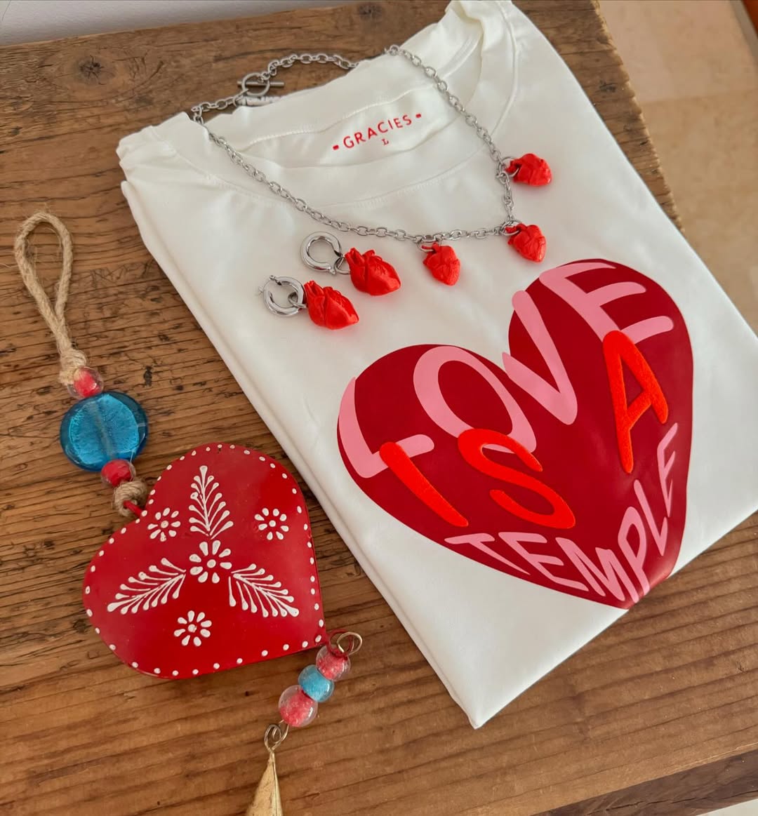 Heart Pattern Short-Sleeved T-Shirt