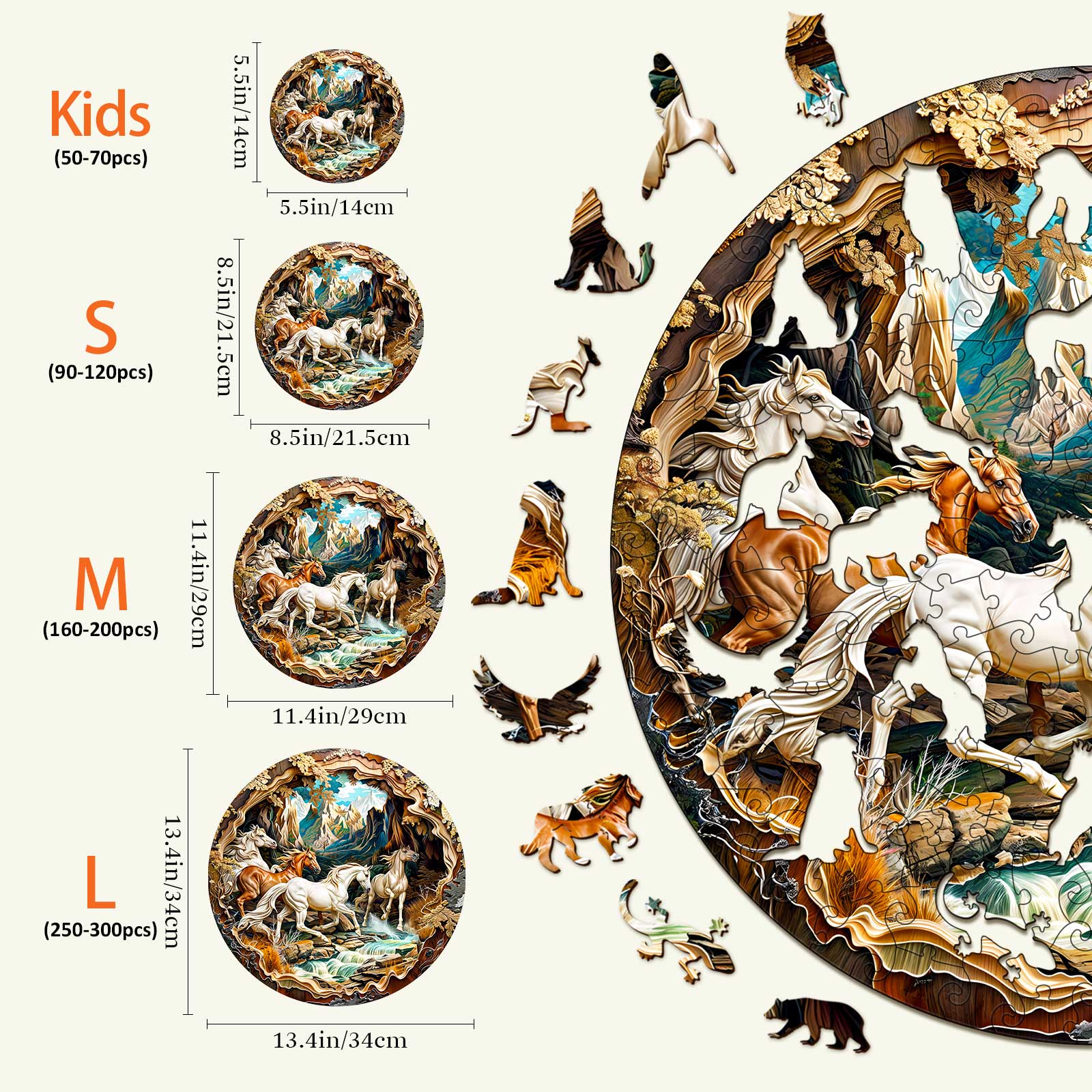 Winter Horse Wooden Jigsaw Puzzle