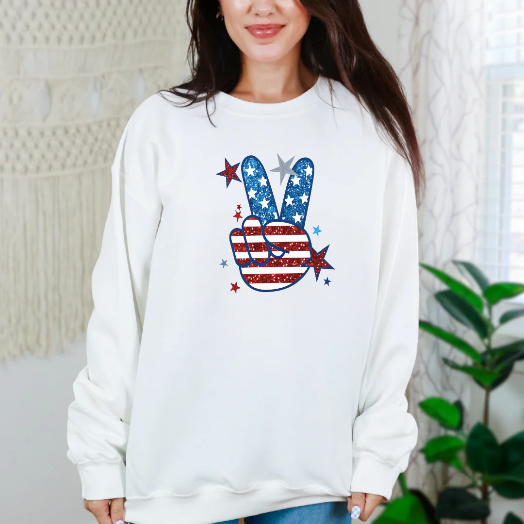 Peace Stars and Stripes Graphic Sweatshirt