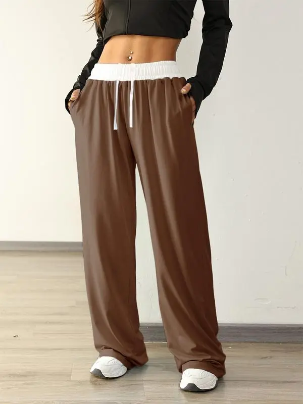 Women's Colorblock Drawstring Jogger Pants