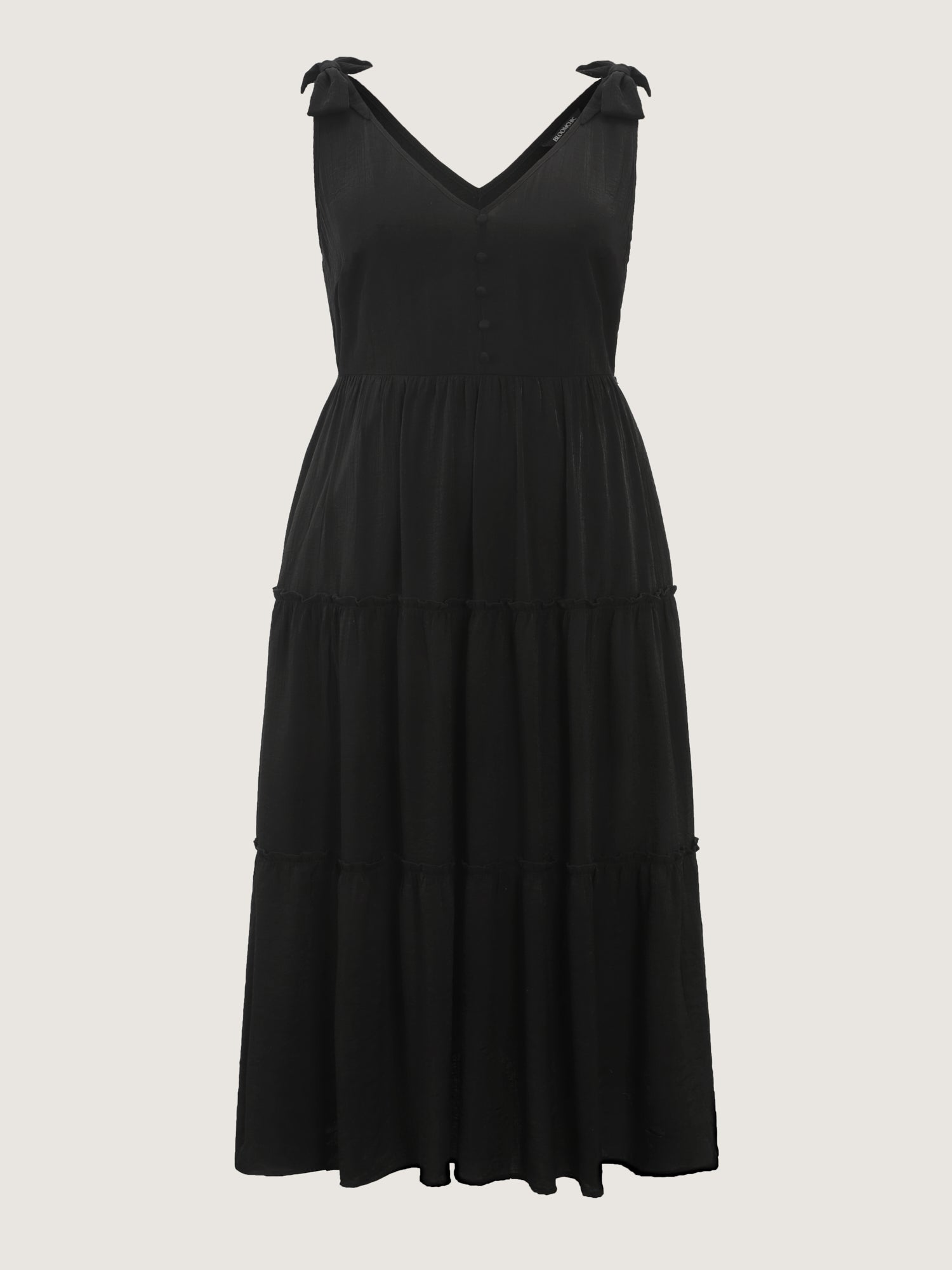 Classic Shoulder-Tie Tiered Maxi Dress