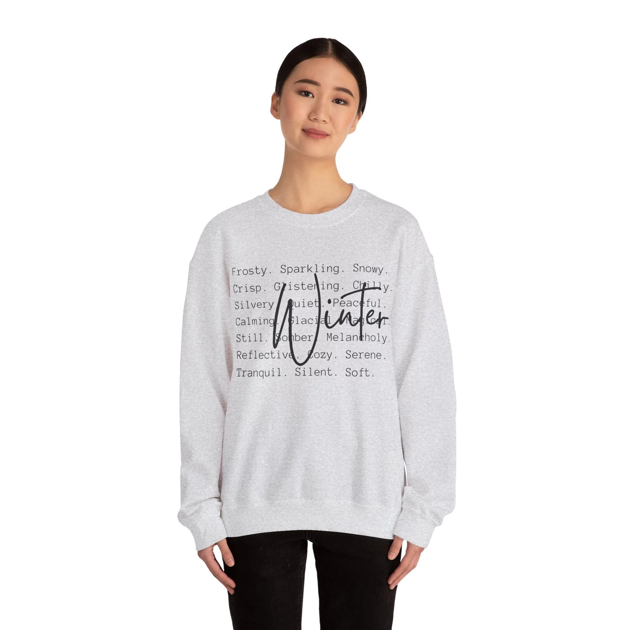 Winter Black Script on Gildan Unisex Heavy Blend? Crewneck Sweatshirt