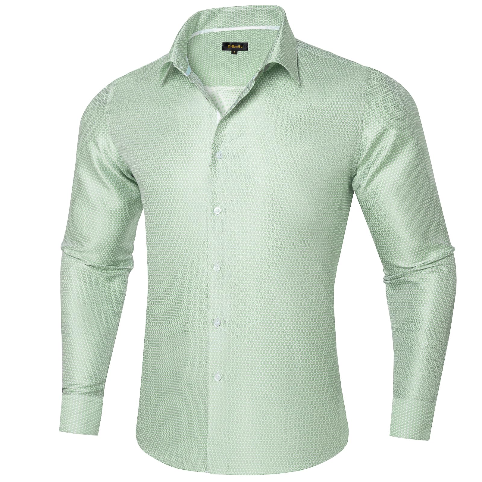 Men's Paisley Dress Shirt Long Sleeve Wrinkle Free Button Down Cowboy Shirts - Sage Green&paisley