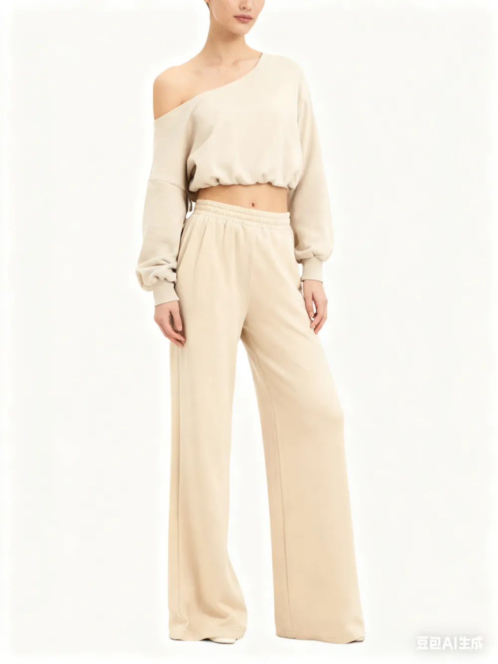 Women's Casual Drop Shoulder Top & Wide Leg Pants Set