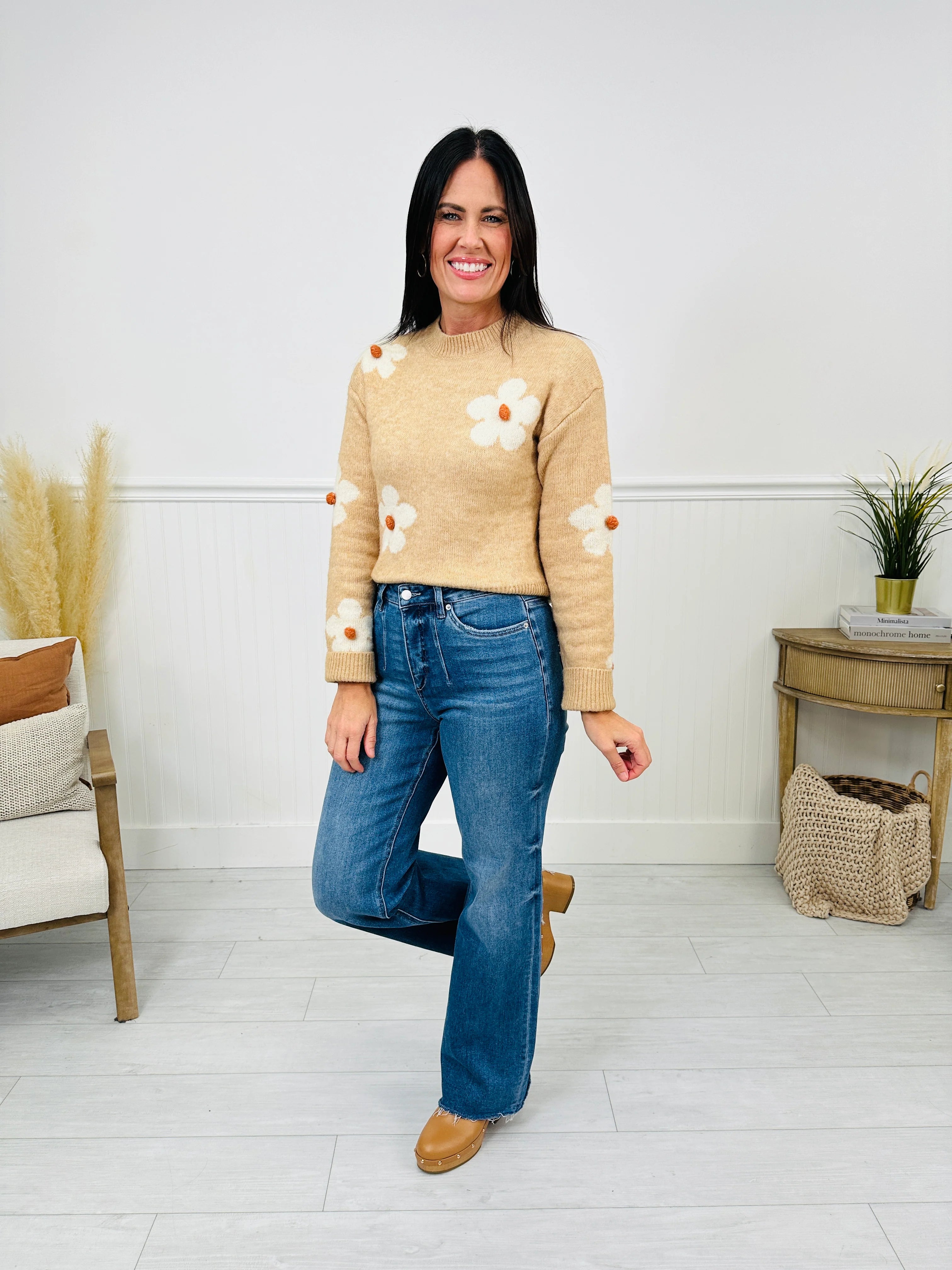 At The Front Wide Leg Tummy Control Jeans