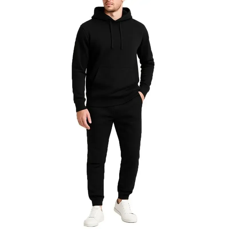 Men’s Fleece-Lined Pullover Hoodie & Jogger Sweatpants Set
