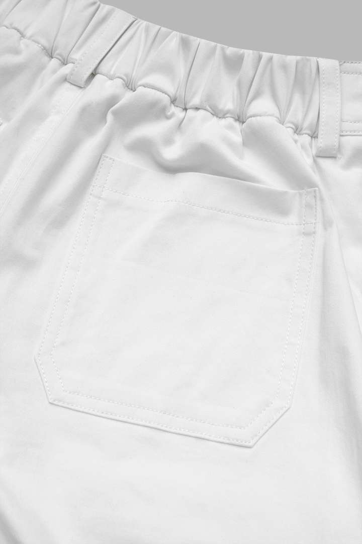 1Solid Multi Pocket Mid Rise Bermuda Cargo Shorts