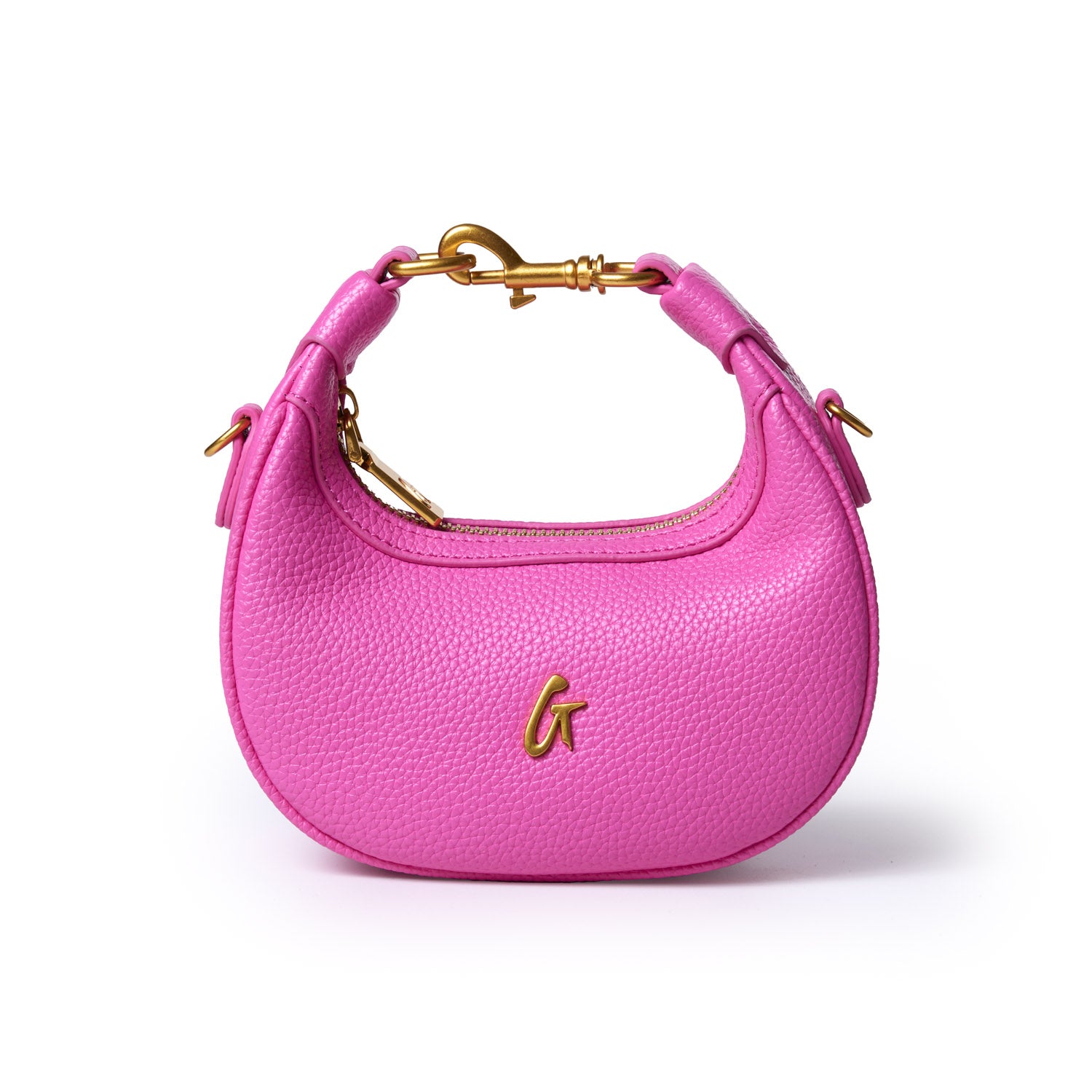 NANO PEBBLE HOBO BAG - HOT PINK