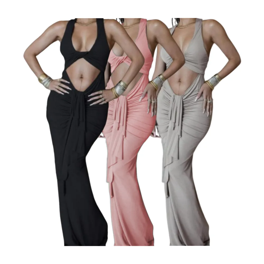 Women's twisted pleated vest dress