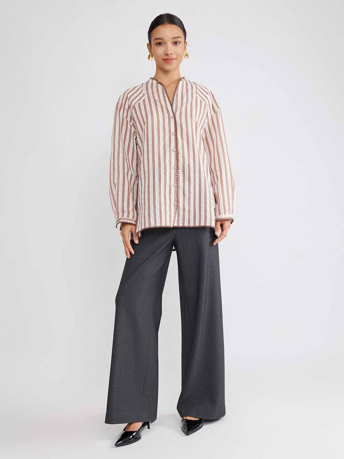ASOBIO Striped Relaxed Shirt