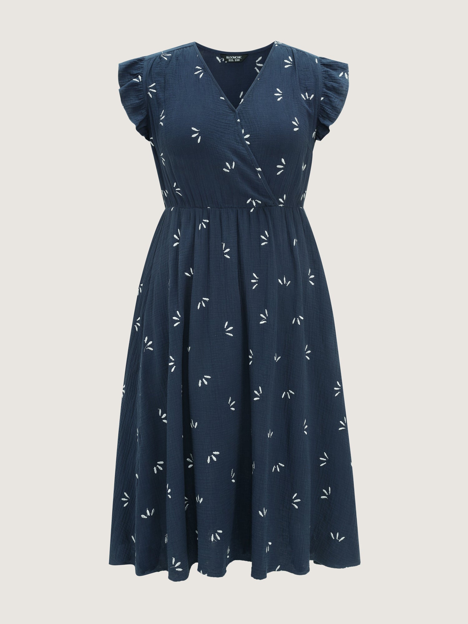 Pure Cotton Floral Embroidered Midi Dress