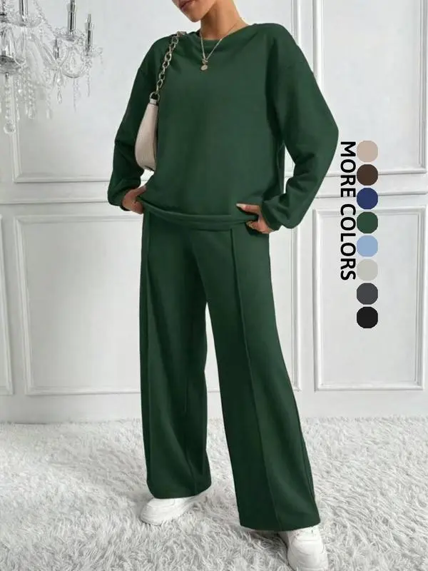 Women’s Loose-Fit Cotton Two-Piece Sweatsuit Set