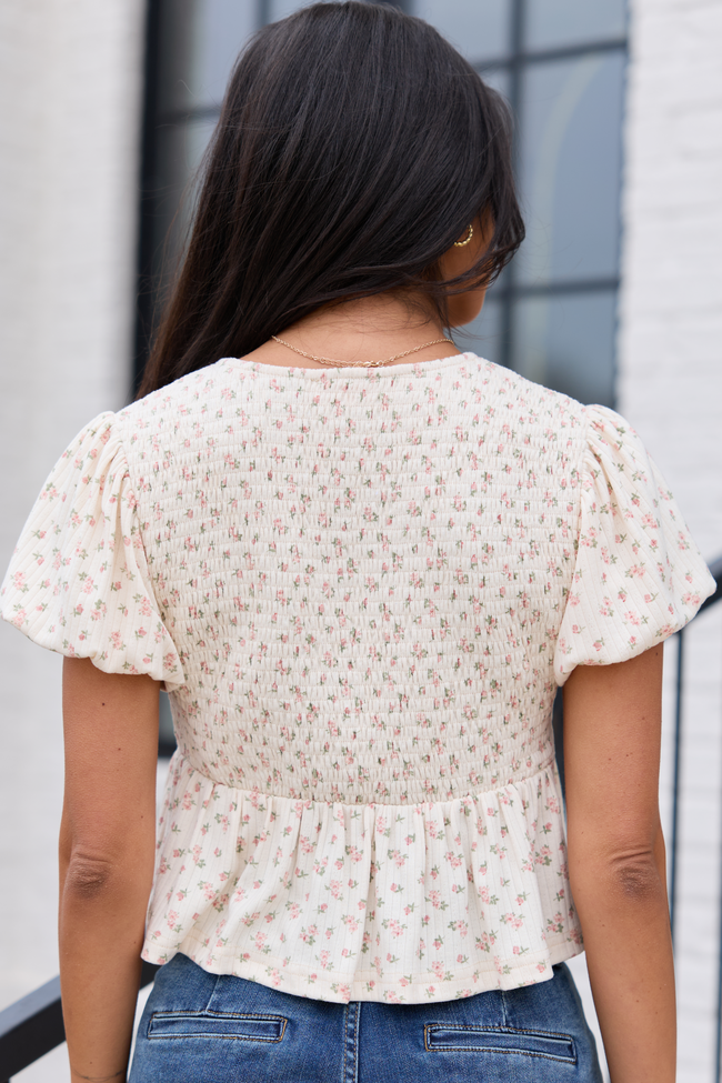 Miriam Floral Smocked V-Neck Top