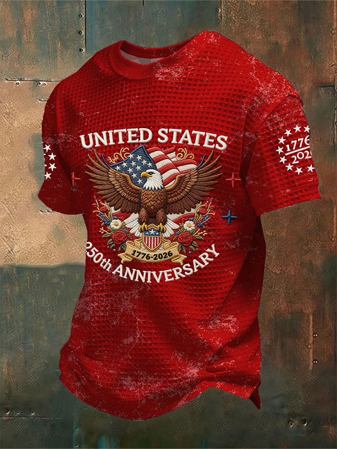 Men'S 250Th Anniversary Celebration Printed T-Shirt For American Independence Day