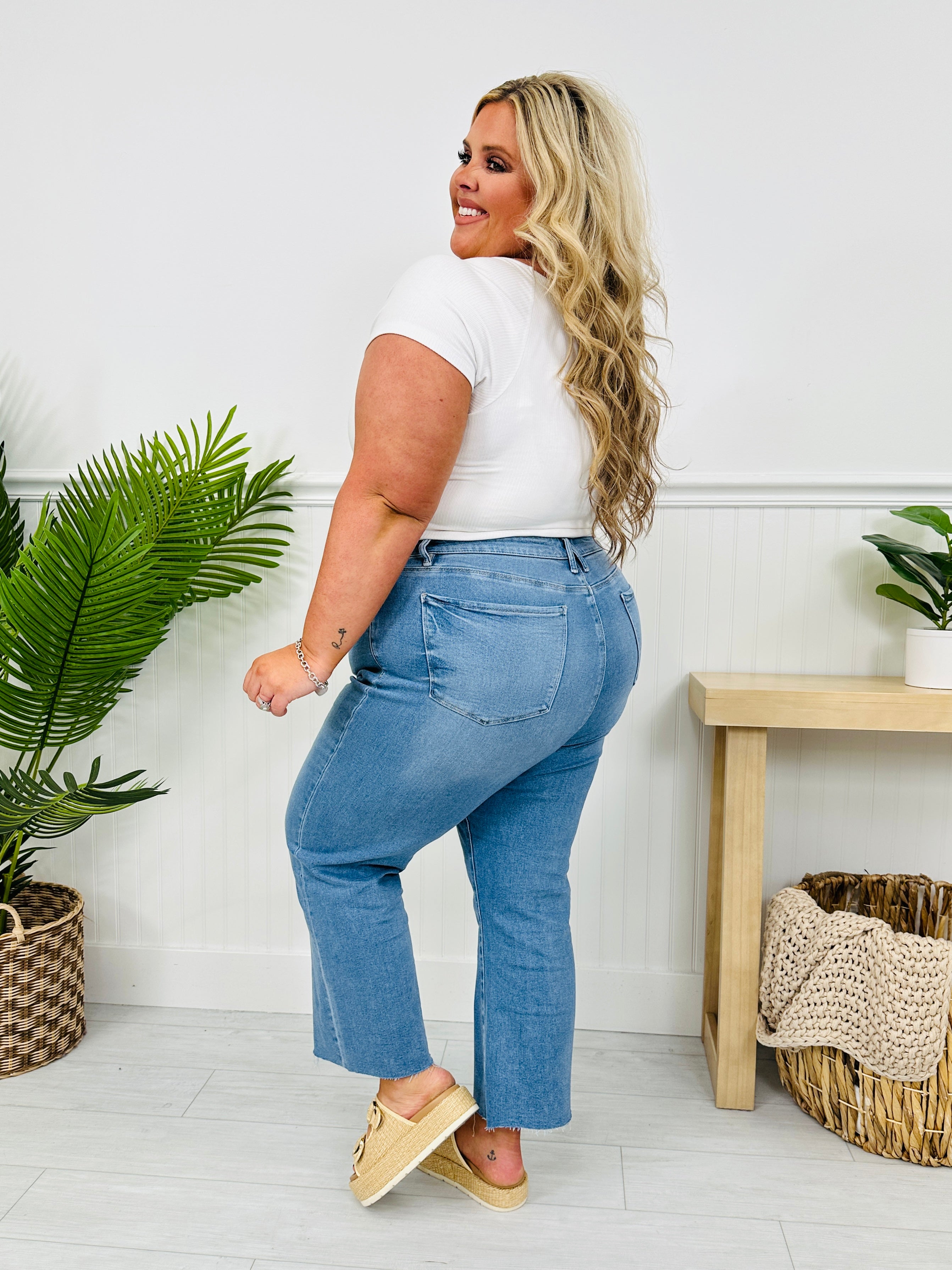 Soft Spot Tummy Control Cropped Kick Flare Jeans