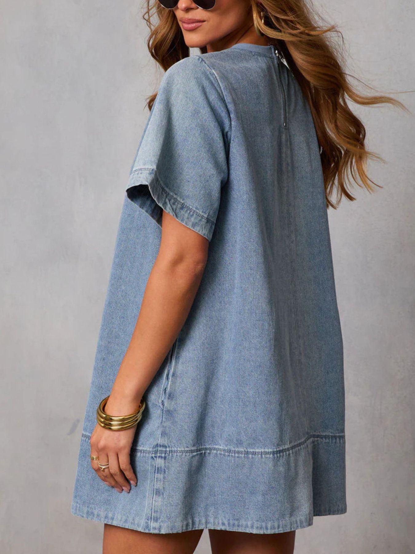 Casual Short Sleeve Denim Dress
