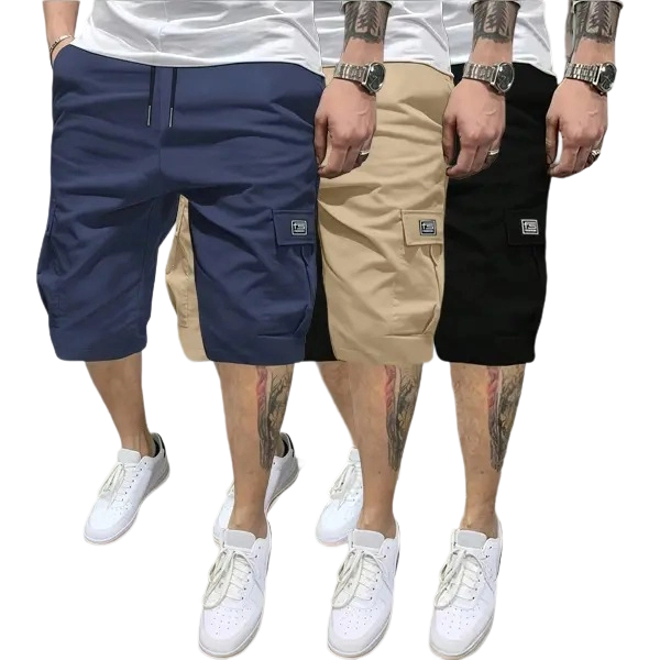 Men’s Summer Lightweight Cargo Shorts with Multiple Pockets, Back Faux Pocket Design, Loose Fit, Durable and Wrinkle-Resistant