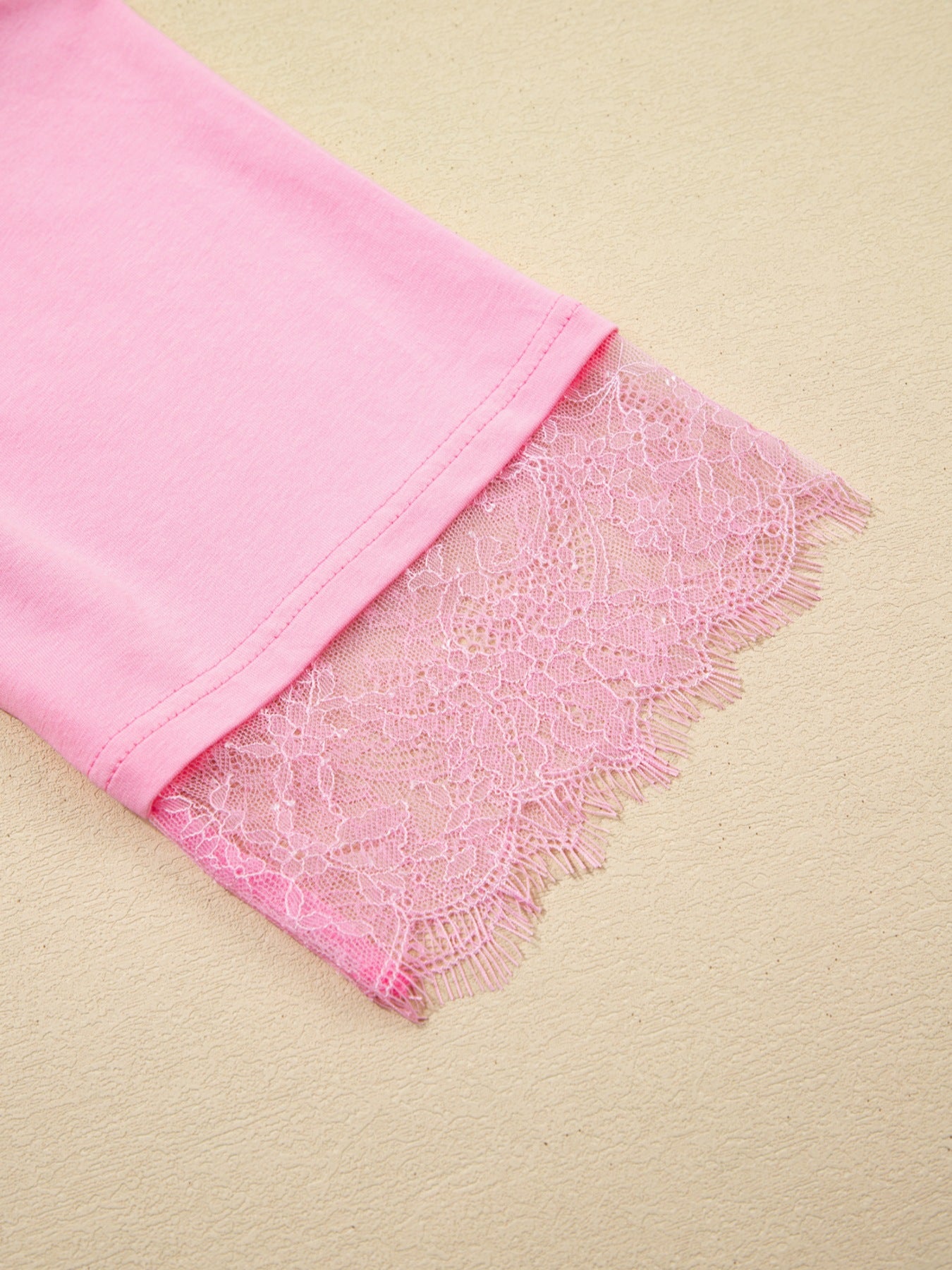 Floral Lace Patchwork Half Sleeve Oversize Tee