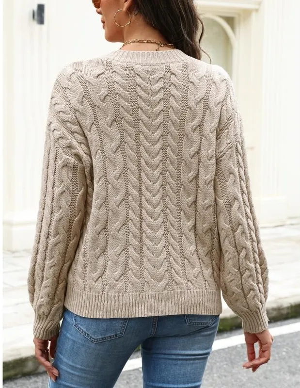 Casual Cable Knit Cardigan Sweaters for Women