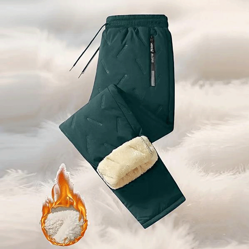 Men's Warm Thermal Winter Pants with Zippered Pockets