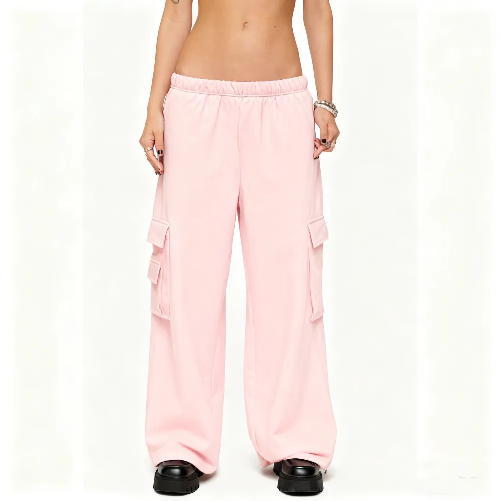 Petite Wide Leg Cargo Sweatpants