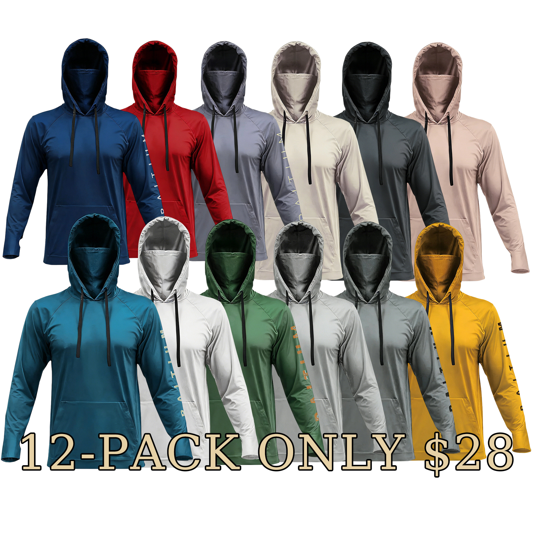 🔥9-Pack Only $24🔥Men's UPF 50+ Hooded Sun Protection Fishing Shirt