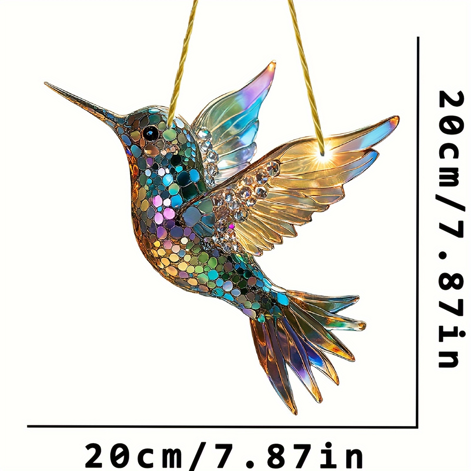 Hummingbird Suncatcher Colorful Window Hanging