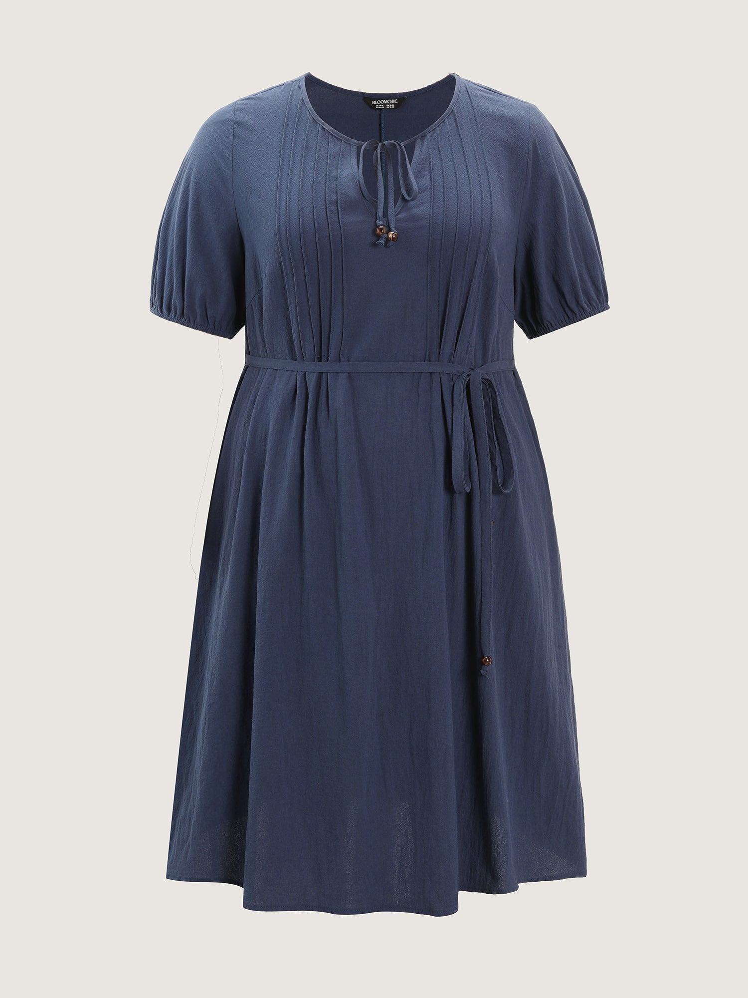 Pure Cotton Toothpick Pleat Mini Dress