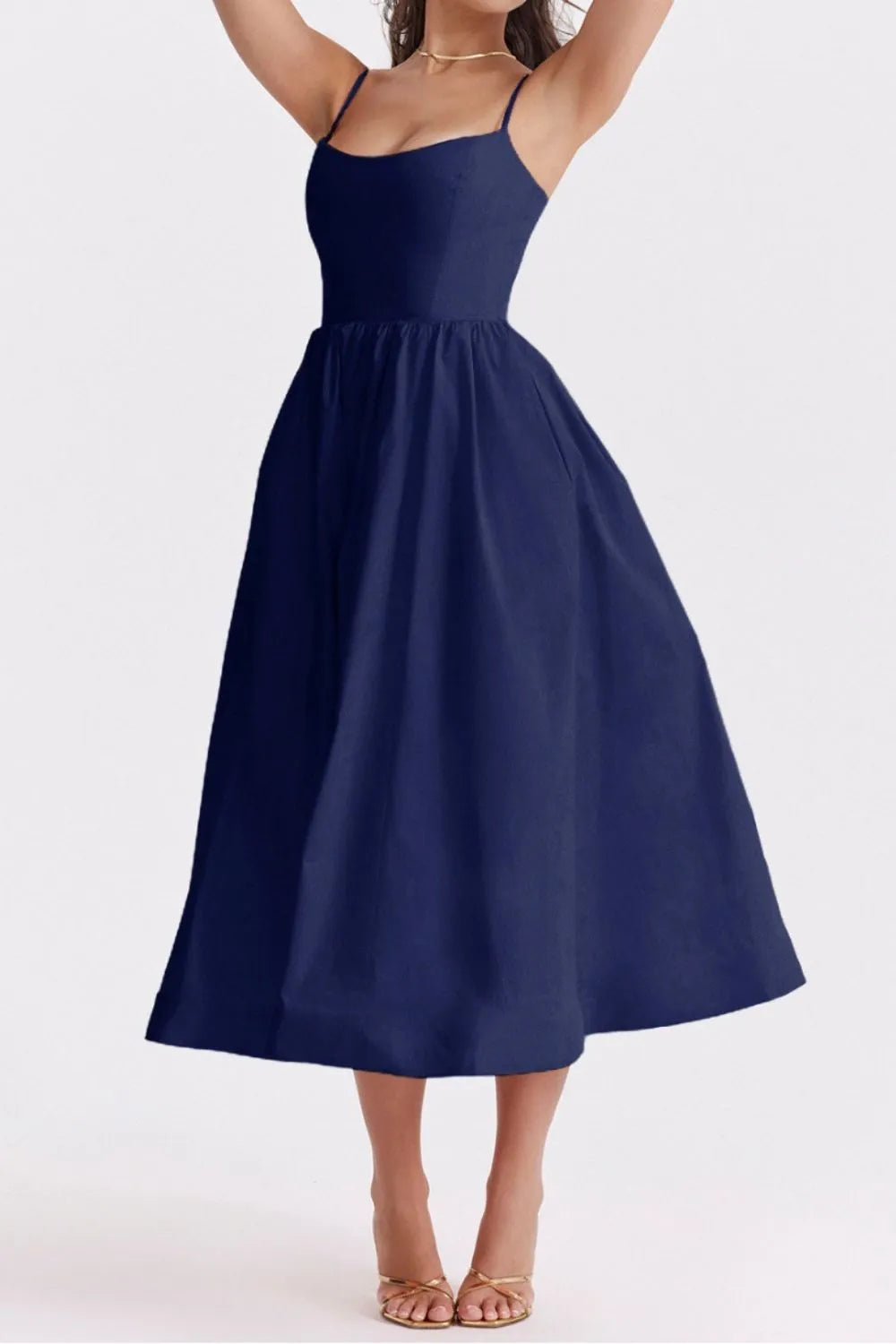 Floral Print Spaghetti Strap Midi Dress