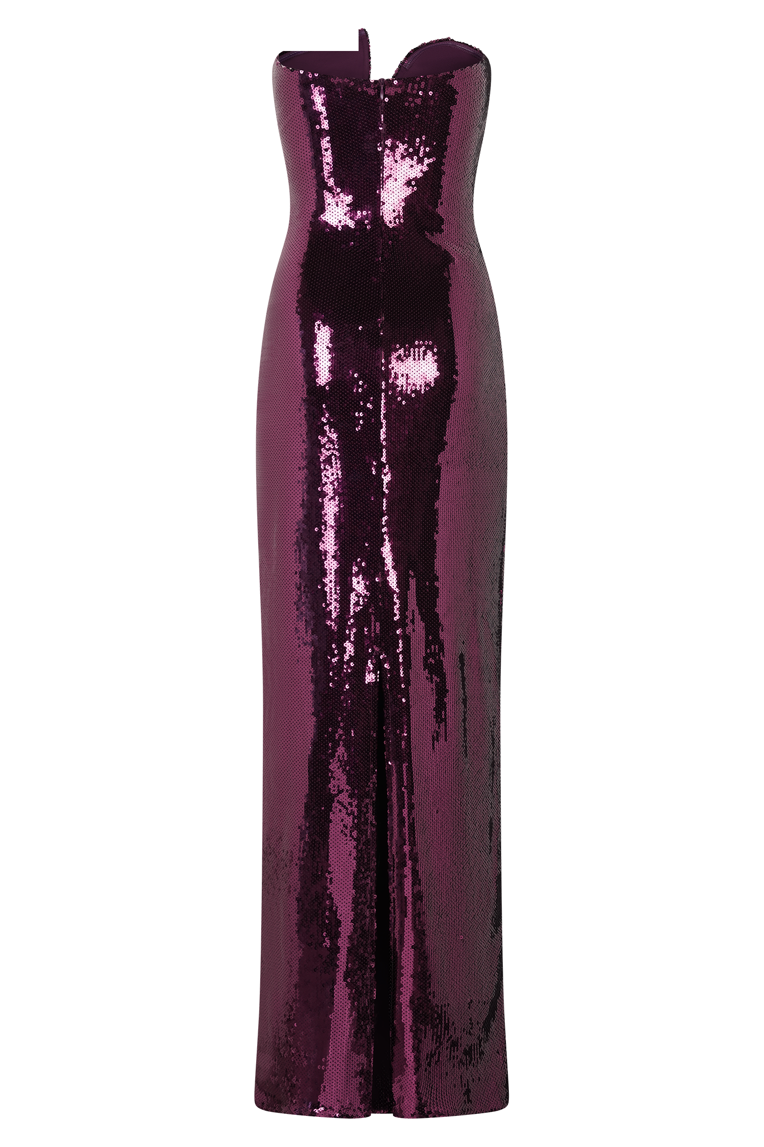 Plum Strapless Sequin Maxi Dress