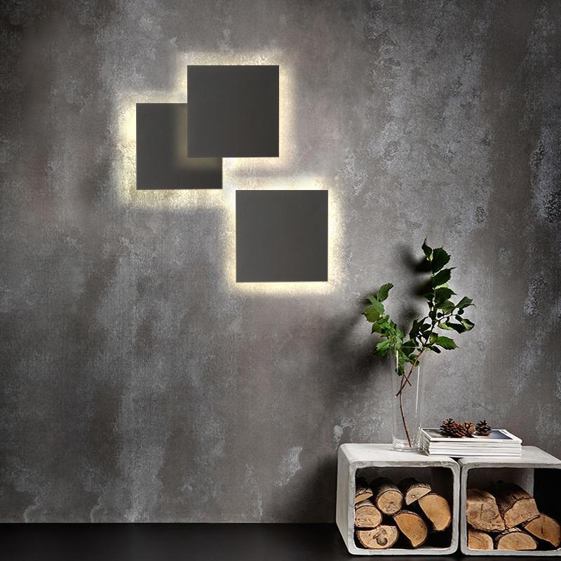 Flat Square Round LED Waterproof Black Modern Outdoor Wall Lights Wall Lamp