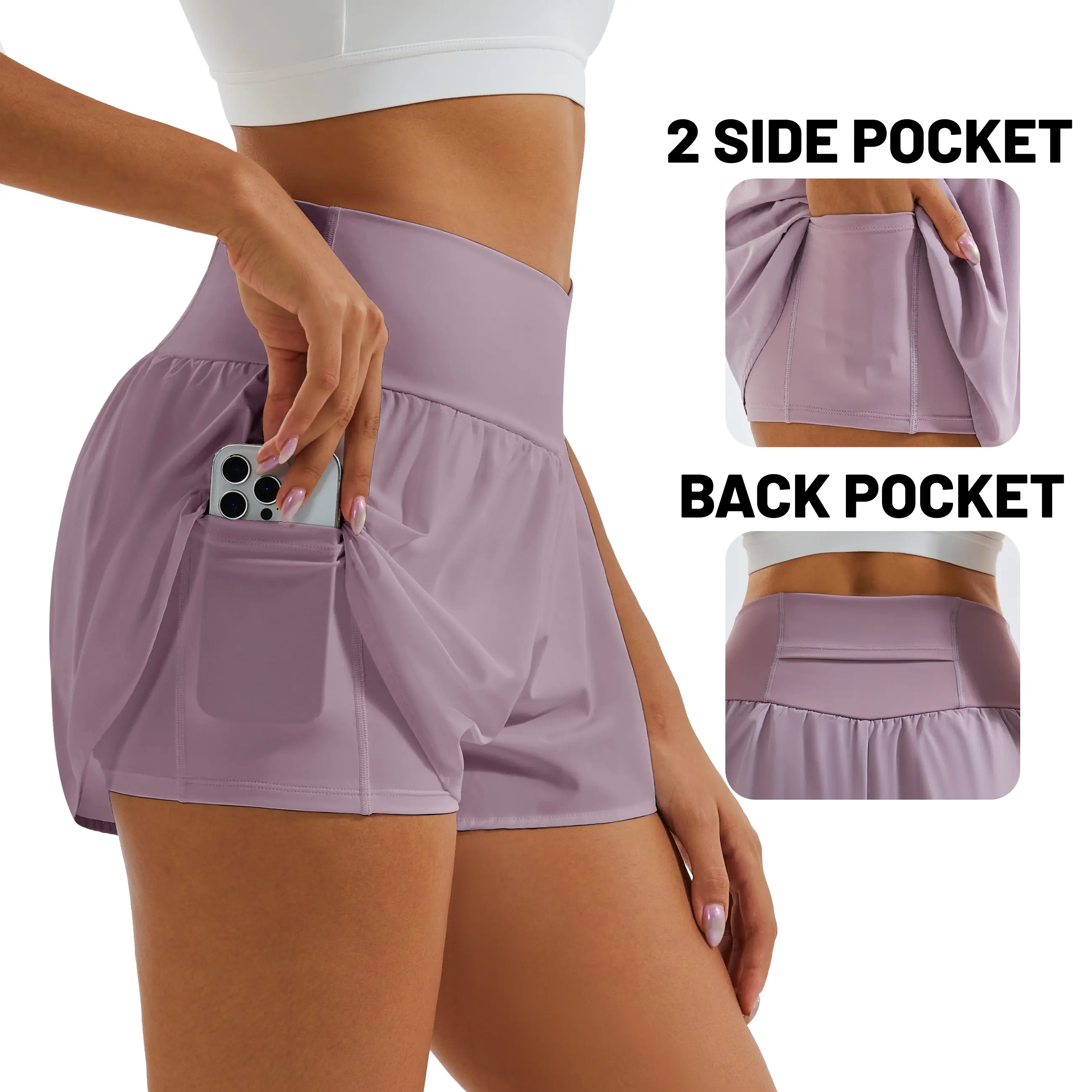 Flowy High-Waist Athletic Shorts for Women