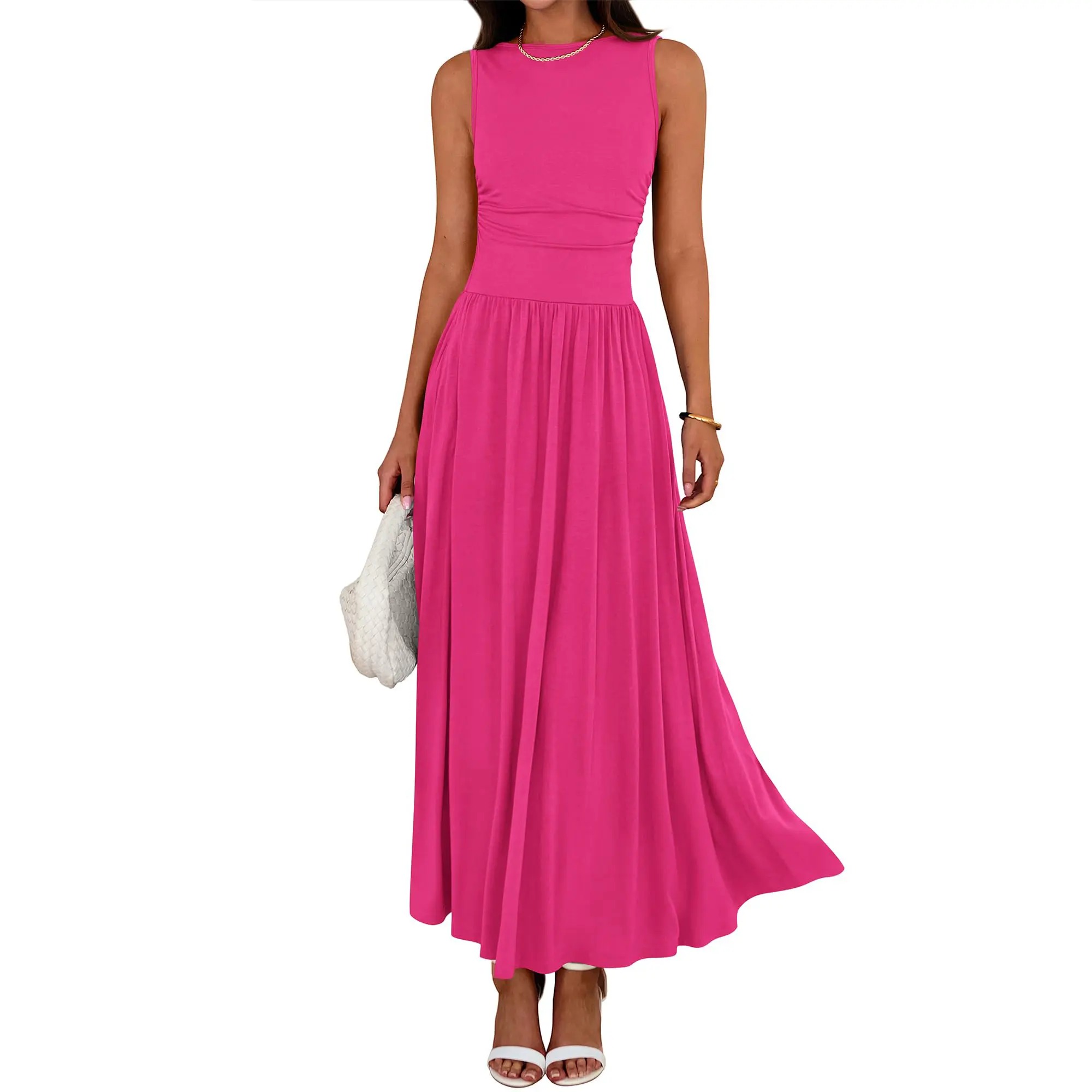 Women's Ruched Maxi Sundress