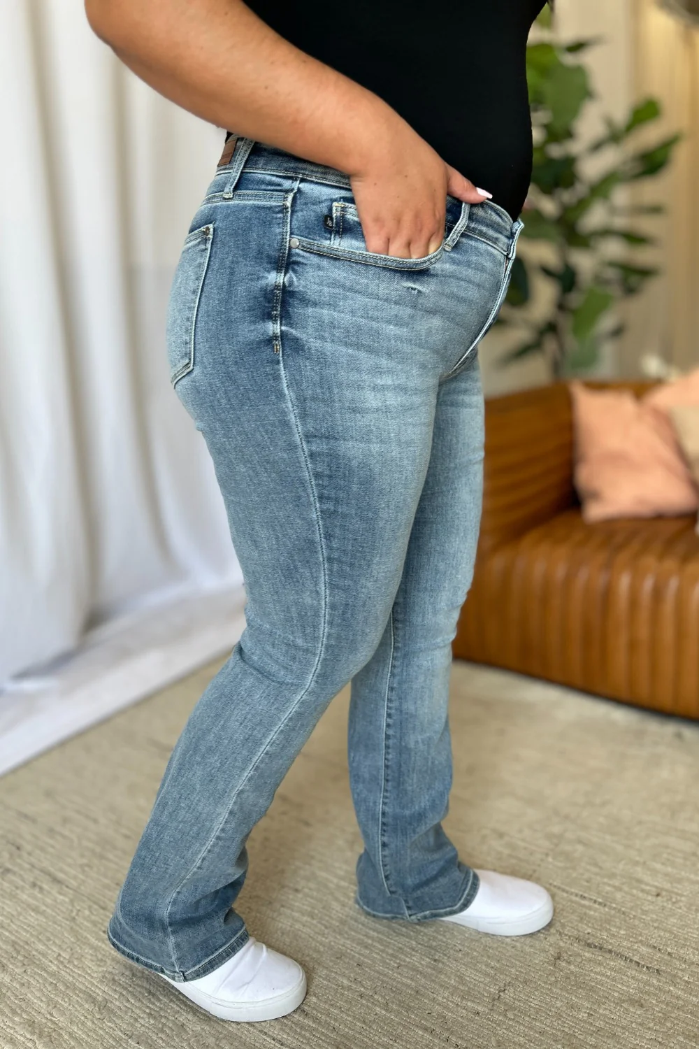 Blue Full Size Medium Rise Bootcut Jeans