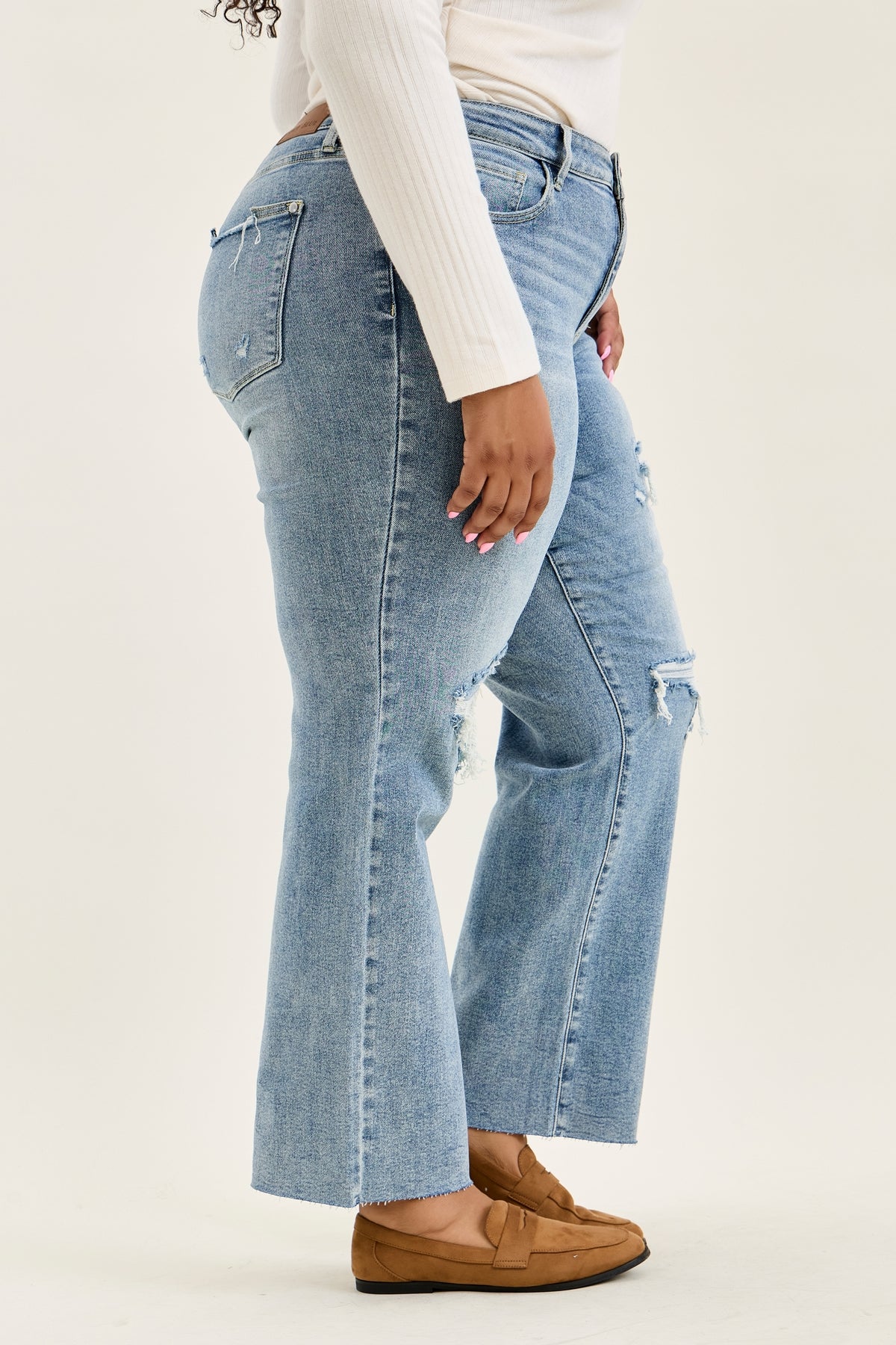 Brenda Retro 90s Destructed Straight - PLUS