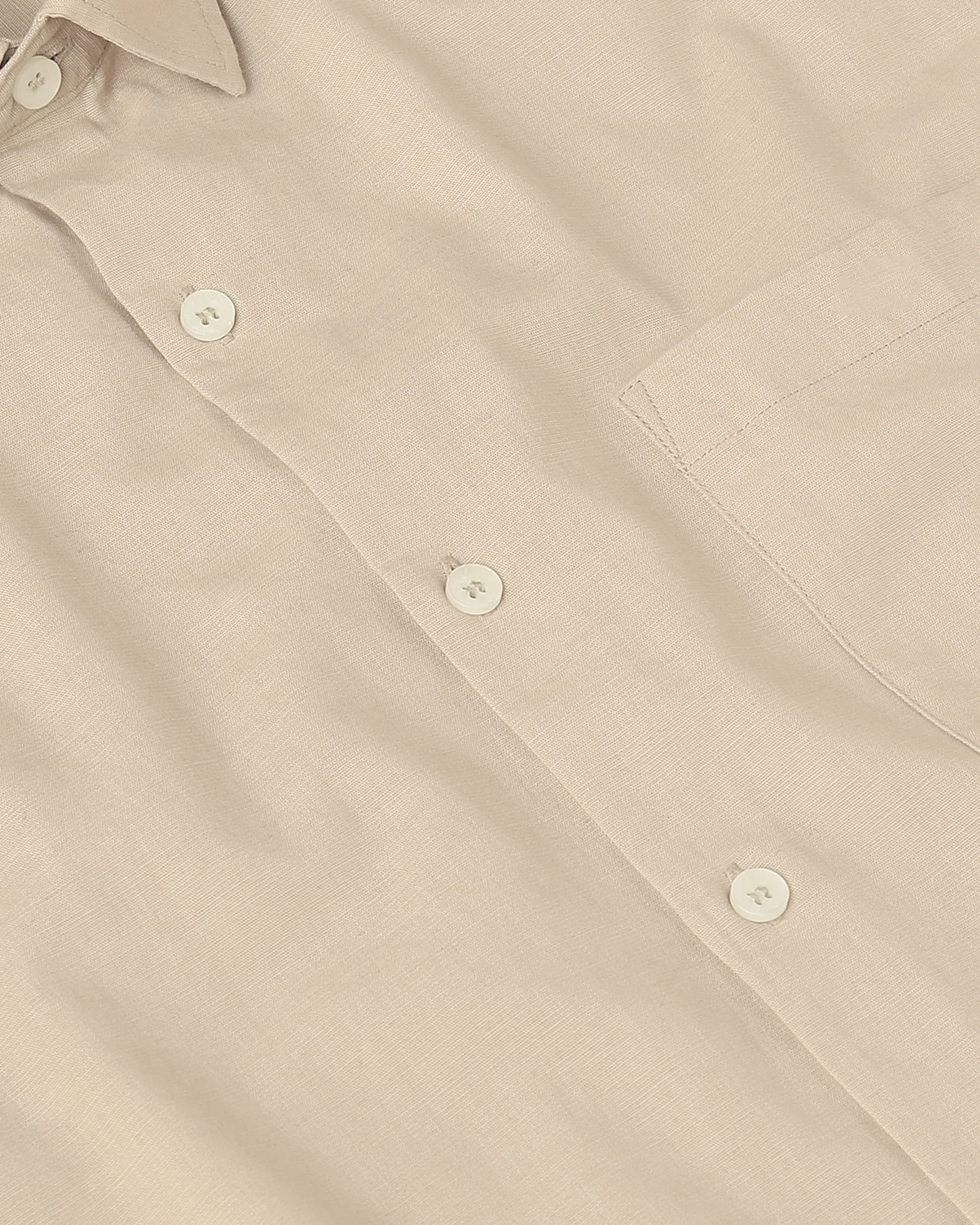 Simple And Soft Slim-Fit Breathable Beige Shirt
