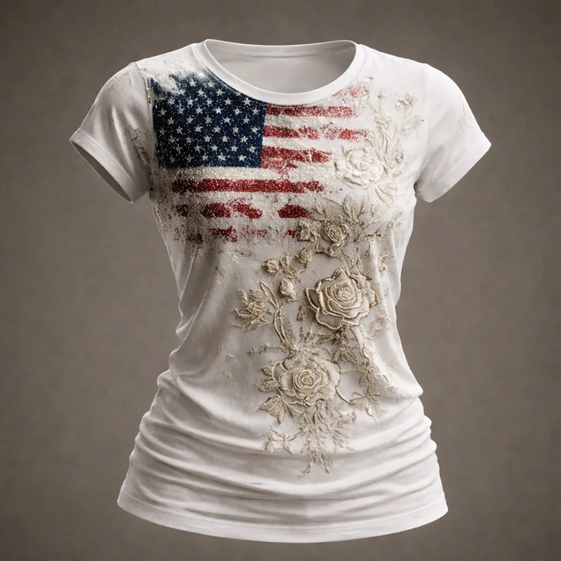 US 250th Anniversary Art Print Casual T-Shirt